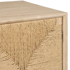 Table de chevet 1 porte en naturel et noir - Kenda