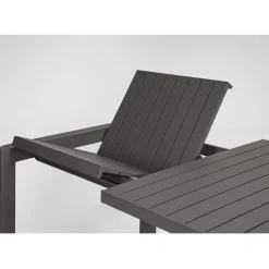 Table de jardin avec allonge en aluminium anthracite 180(+60)x100cm - Kiplin