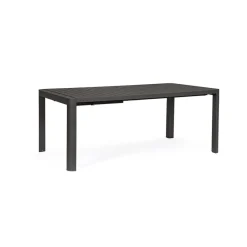 Table de jardin avec allonge en aluminium anthracite 180(+60)x100cm - Kiplin