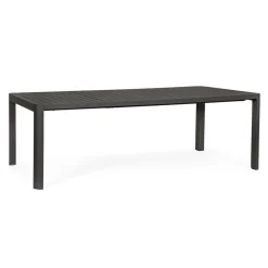 Table de jardin avec allonge en aluminium anthracite 180(+60)x100cm - Kiplin