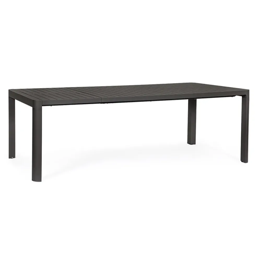 Table de jardin avec allonge en aluminium anthracite 180(+60)x100cm - Kiplin