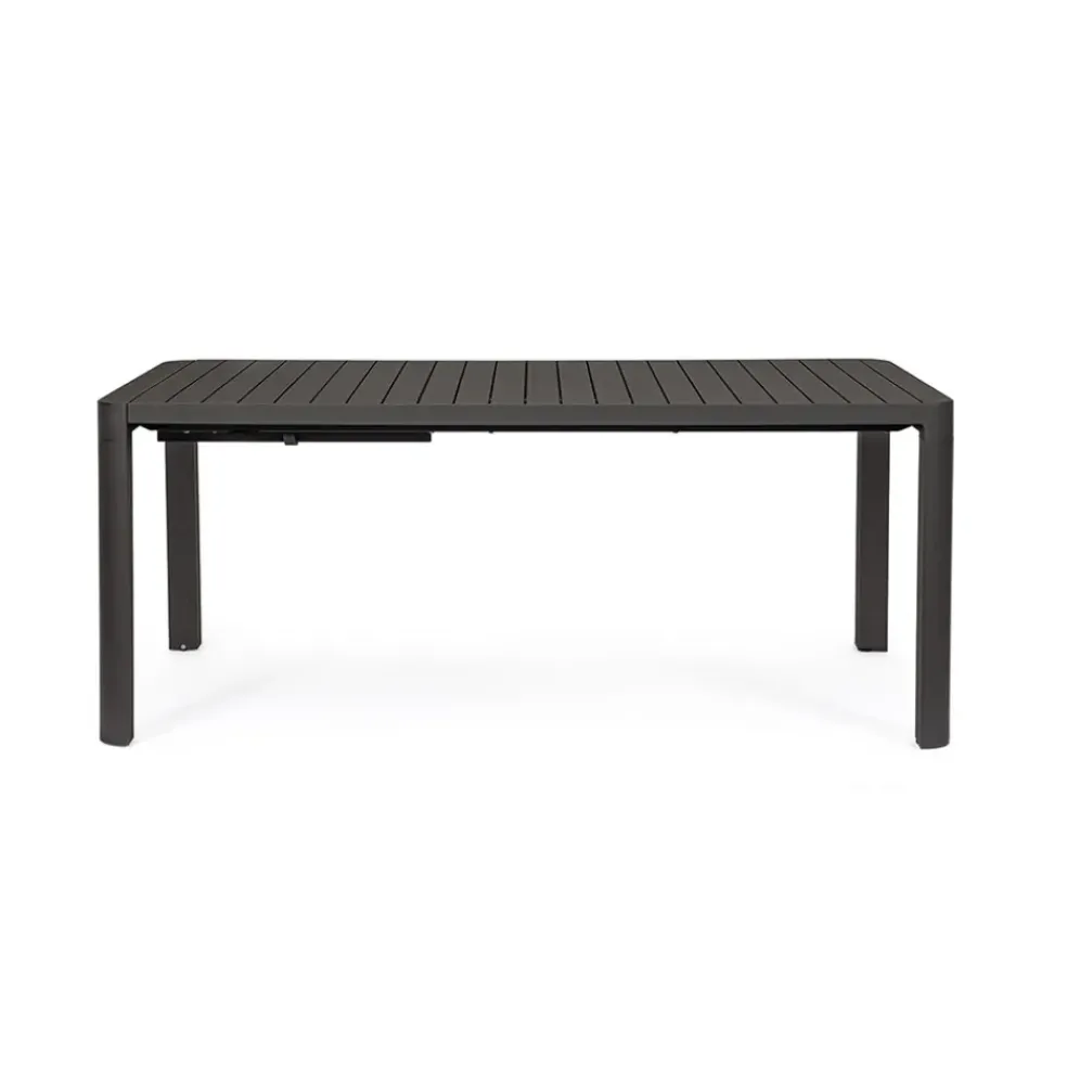 Table de jardin avec allonge en aluminium anthracite 180(+60)x100cm - Kiplin