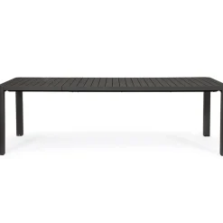 Table de jardin avec allonge en aluminium anthracite 180(+60)x100cm - Kiplin