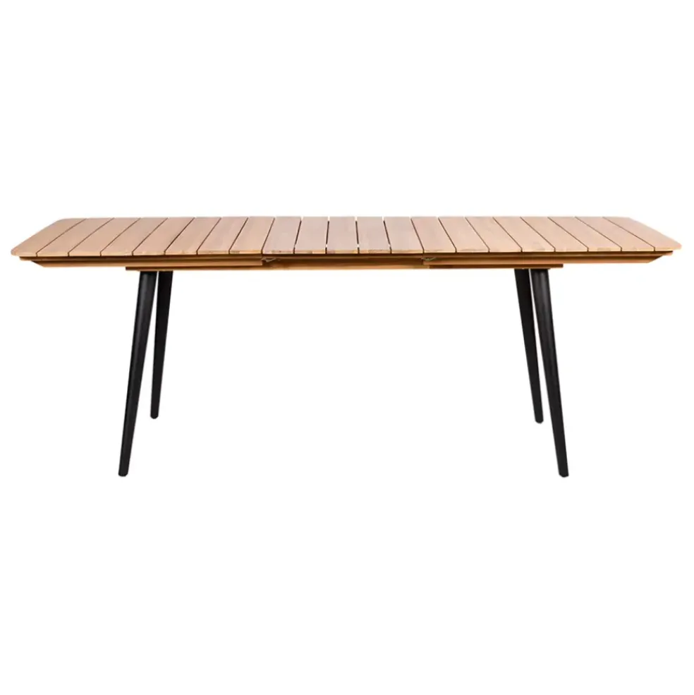 Table de jardin avec rallonge en acacia écru 210-160x80cm - Santo