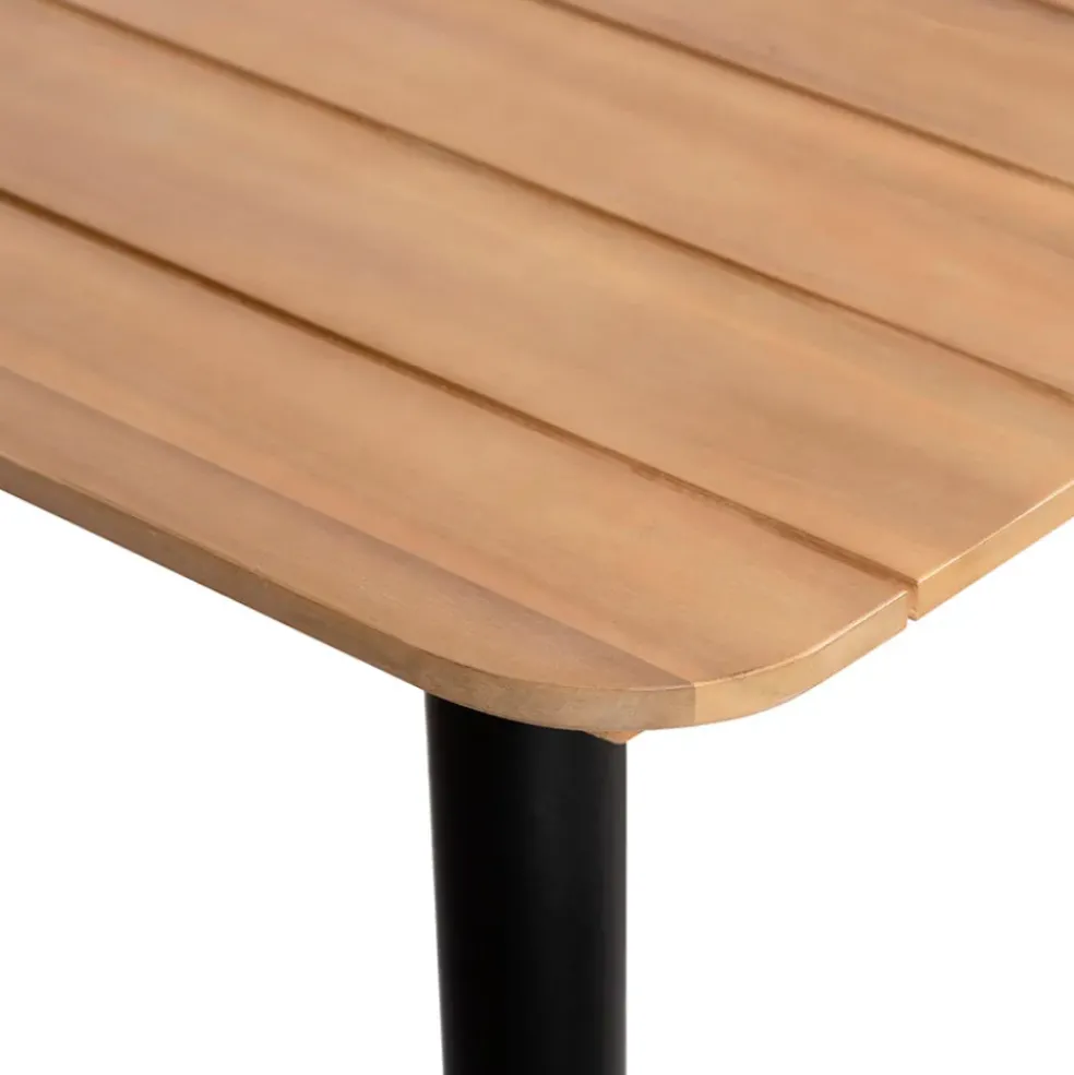 Table de jardin avec rallonge en acacia écru 210-160x80cm - Santo