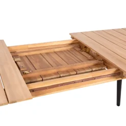 Table de jardin avec rallonge en acacia écru 210-160x80cm - Santo
