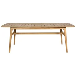 Table de jardin avec rallonge en acacia naturel 180-200x100cm - Cirina