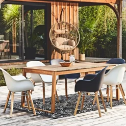 Table de jardin en bois d'acacia 190x90cm - Emili