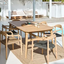 Table de jardin extensible en acacia naturel 180(+40cm)x100cm - Cavalo