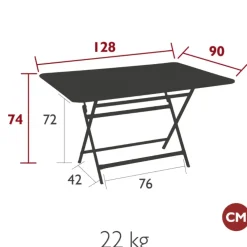 Table de jardin pliante en acier bleu acapulco- Bistro