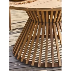 Table de jardin ronde en acacia écru d130cm - Minga