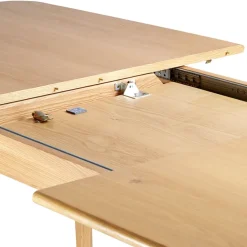 Table de repas avec allonge intégrée en chene naturel 180(+50)x100xh76cm - Sublime