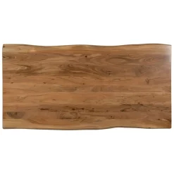 Table de repas en acacia et pieds en fer noir 180x90cm - Brooklyn
