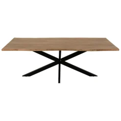 Table de repas en acacia et pieds en fer noir 220x100cm - Brooklyn