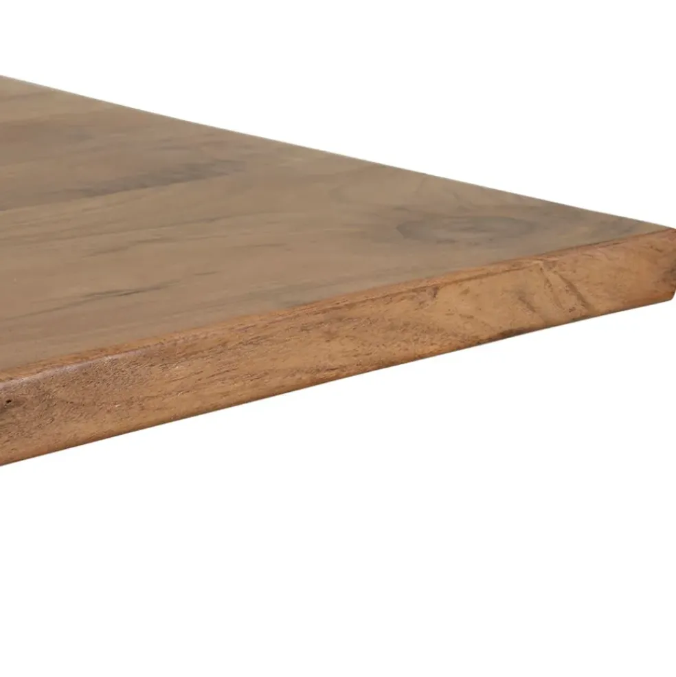 Table de repas en acacia et pieds en fer noir 220x100cm - Brooklyn