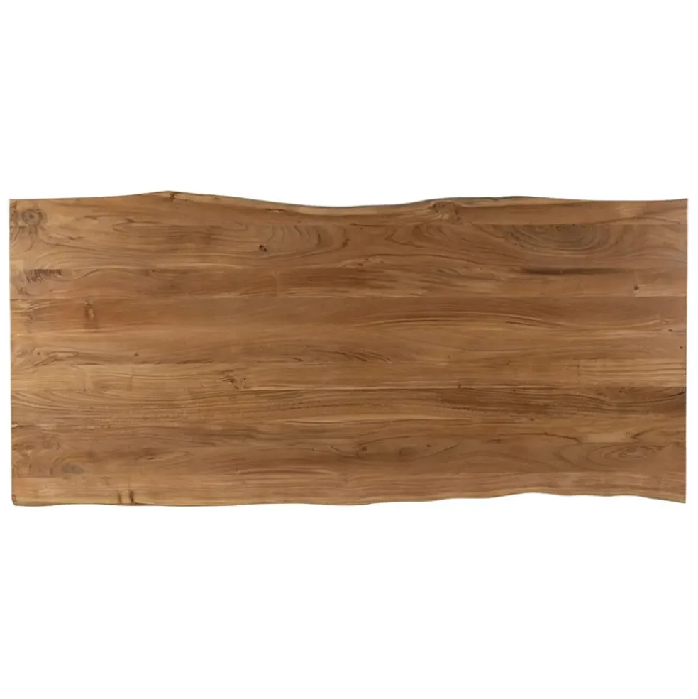 Table de repas en acacia et pieds en fer noir 220x100cm - Brooklyn