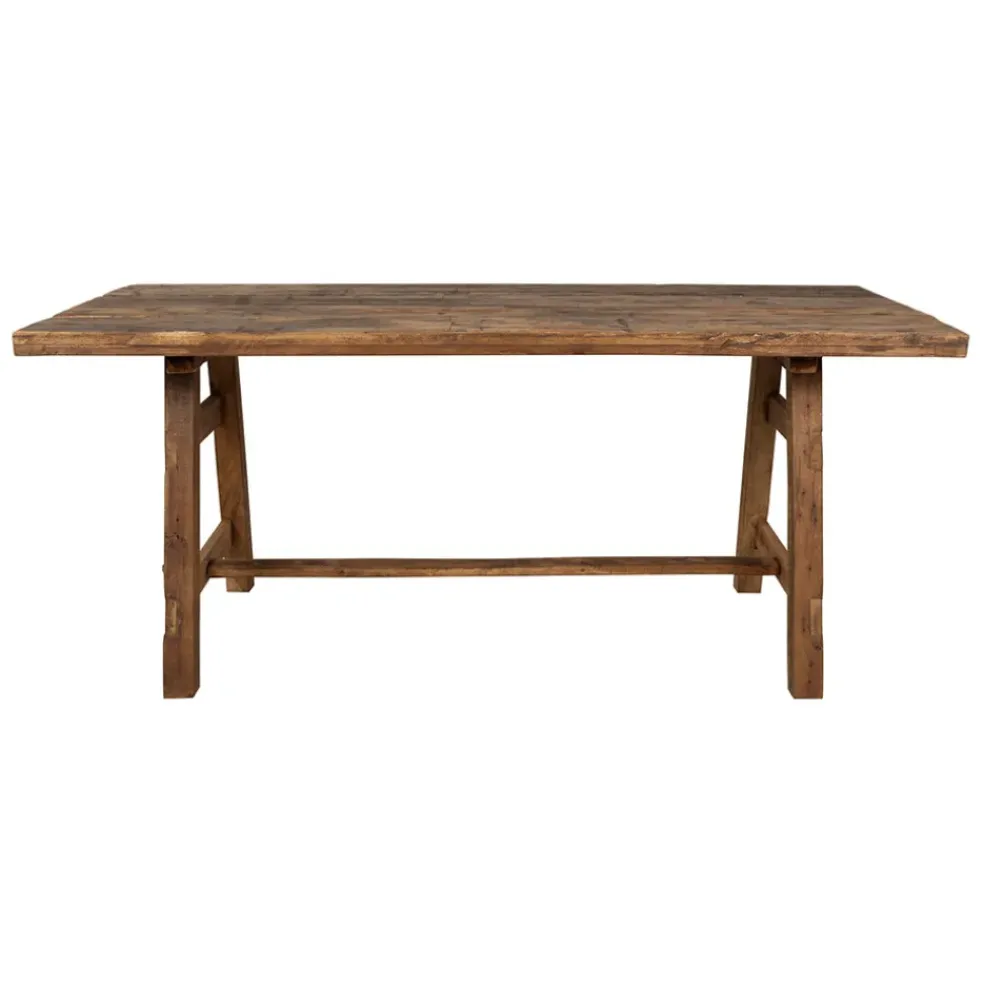 Table de salle a manger rectangle en bois recyclé naturel 180x90cm - Campagne