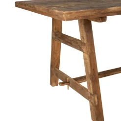 Table de salle a manger rectangle en bois recyclé naturel 180x90cm - Campagne