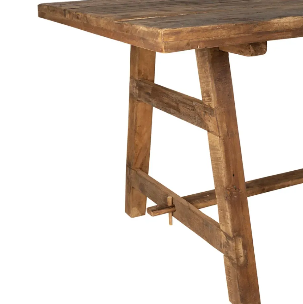 Table de salle a manger rectangle en bois recyclé naturel 180x90cm - Campagne