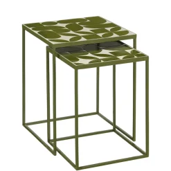 Table d'appoint gigogne de jardin (lot de 2) en fer vert - Bologna