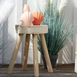 Table d'appoint ronde en paulownia naturel - Boende