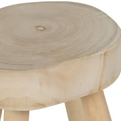 Table d'appoint ronde en paulownia naturel - Boende