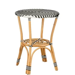 Table d'appoint ronde en rotin blanc D50cm - Mandox