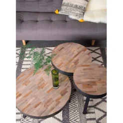 Table d'appoint ronde en teck - Suri