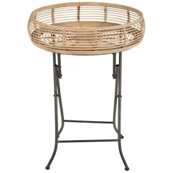 Table d'appoint ronde en bambou naturel d52cm