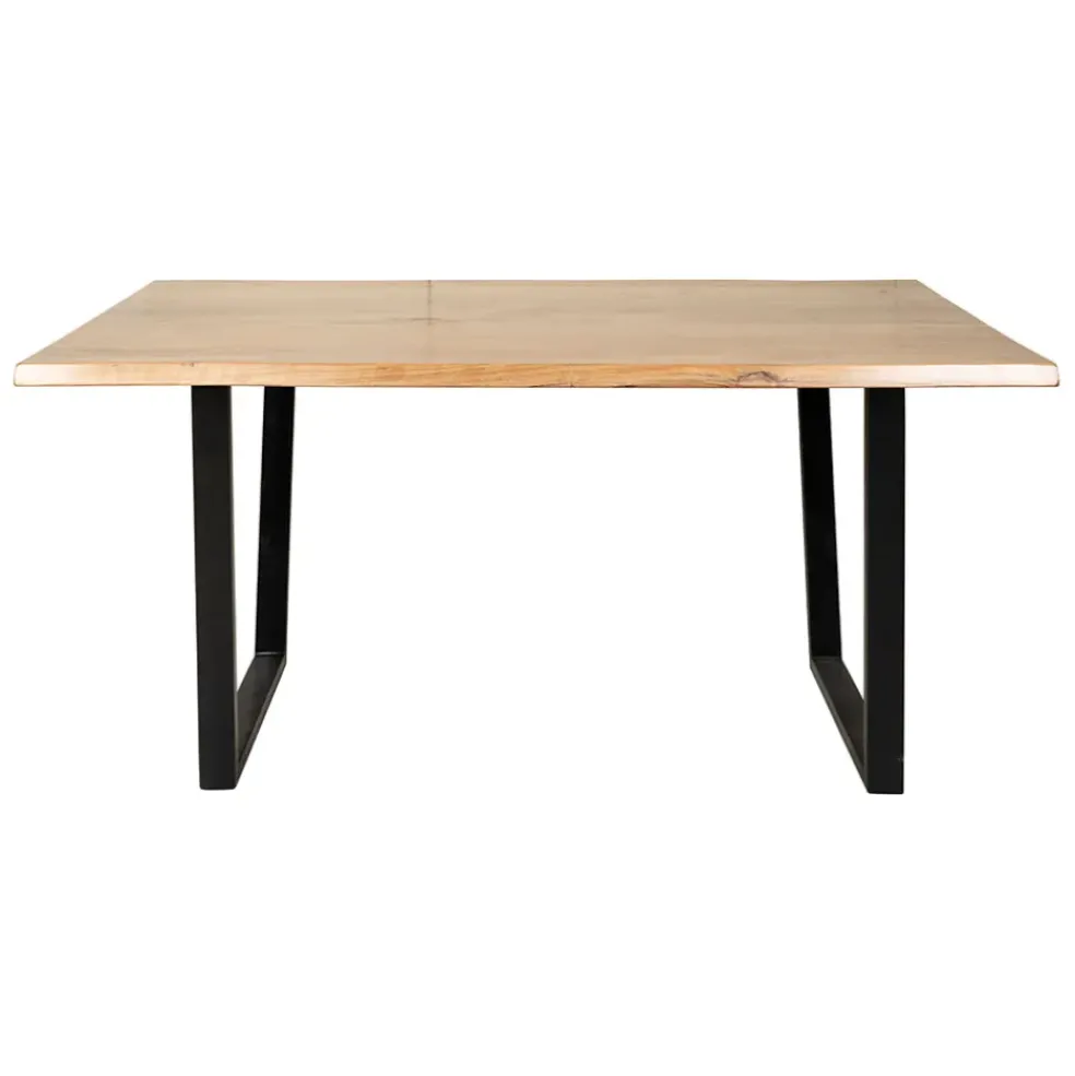 Table en acacia et pieds en fer noir 160x90cm - Brooklyn