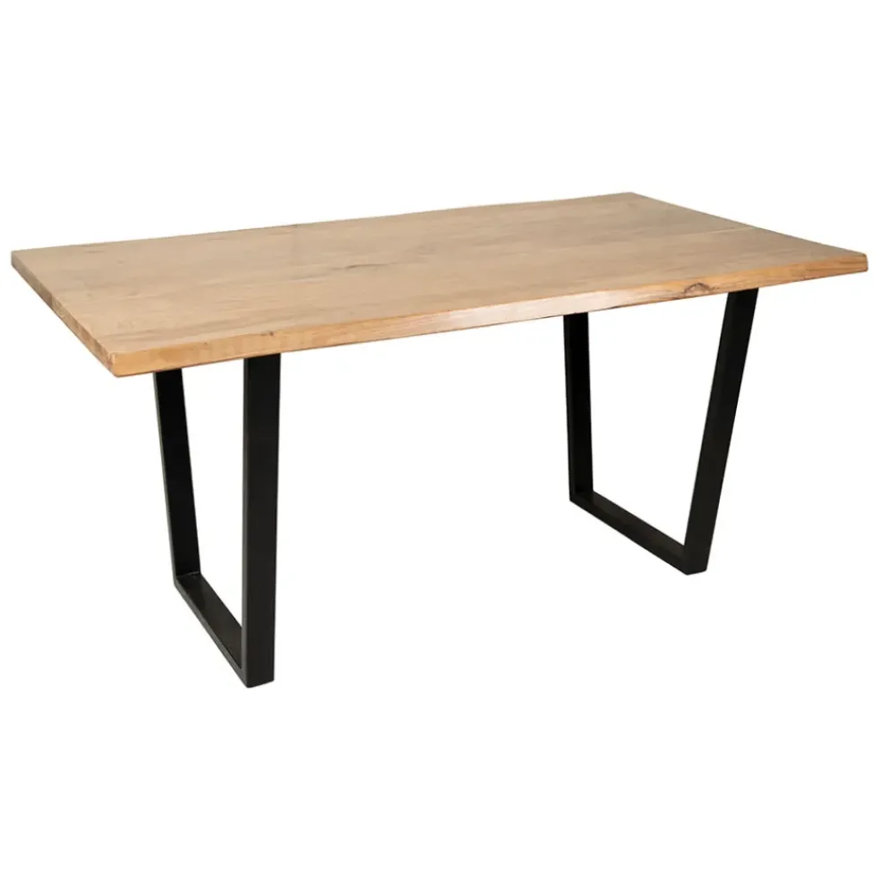 Table en acacia et pieds en fer noir 160x90cm - Brooklyn