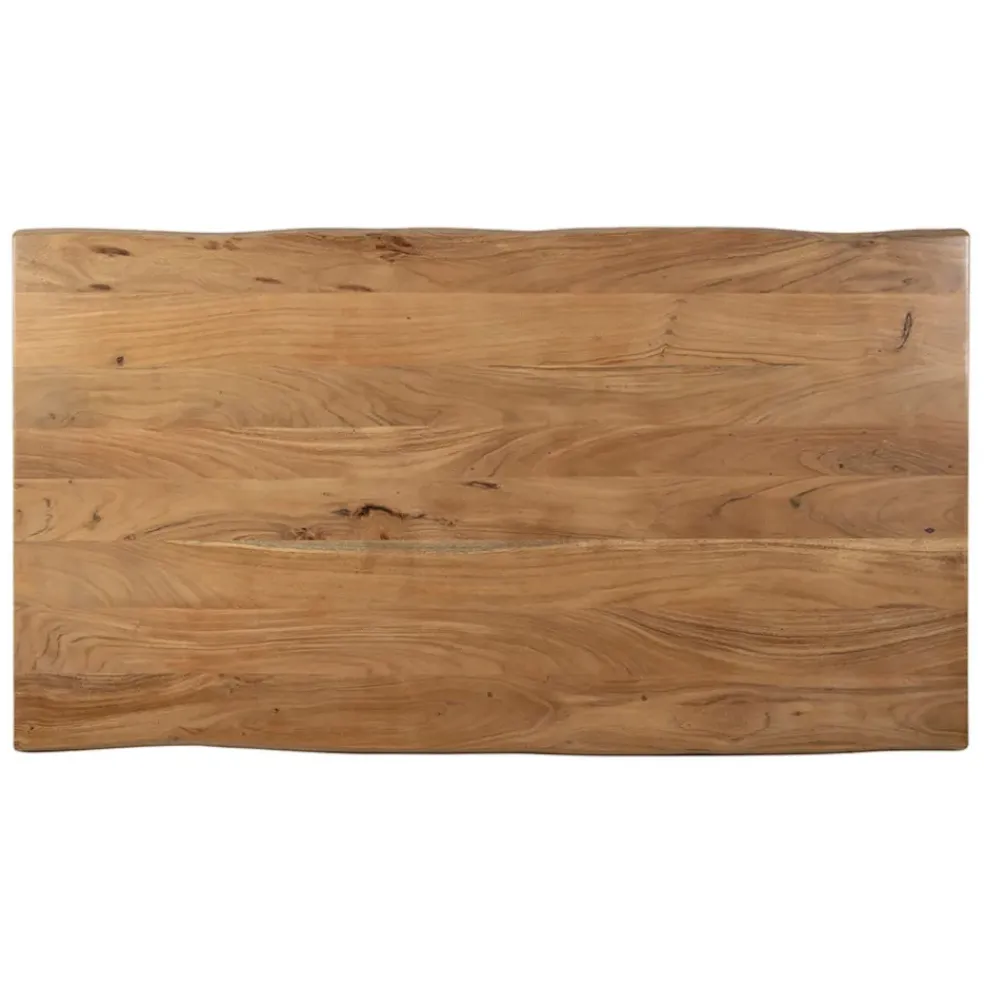 Table en acacia et pieds en fer noir 160x90cm - Brooklyn