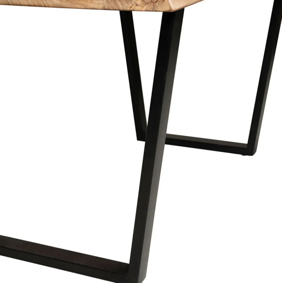 Table en acacia et pieds en fer noir 160x90cm - Brooklyn
