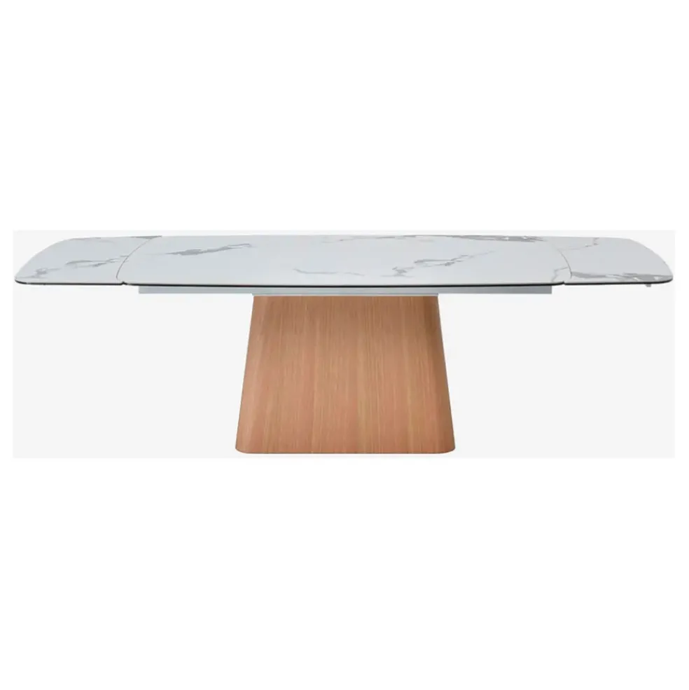 Table extensible en verre et céramique blanc l180-260cm - Linka