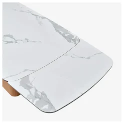 Table extensible en verre et céramique blanc l180-260cm - Linka