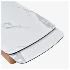 Table extensible en verre et céramique blanc l180-260cm - Linka