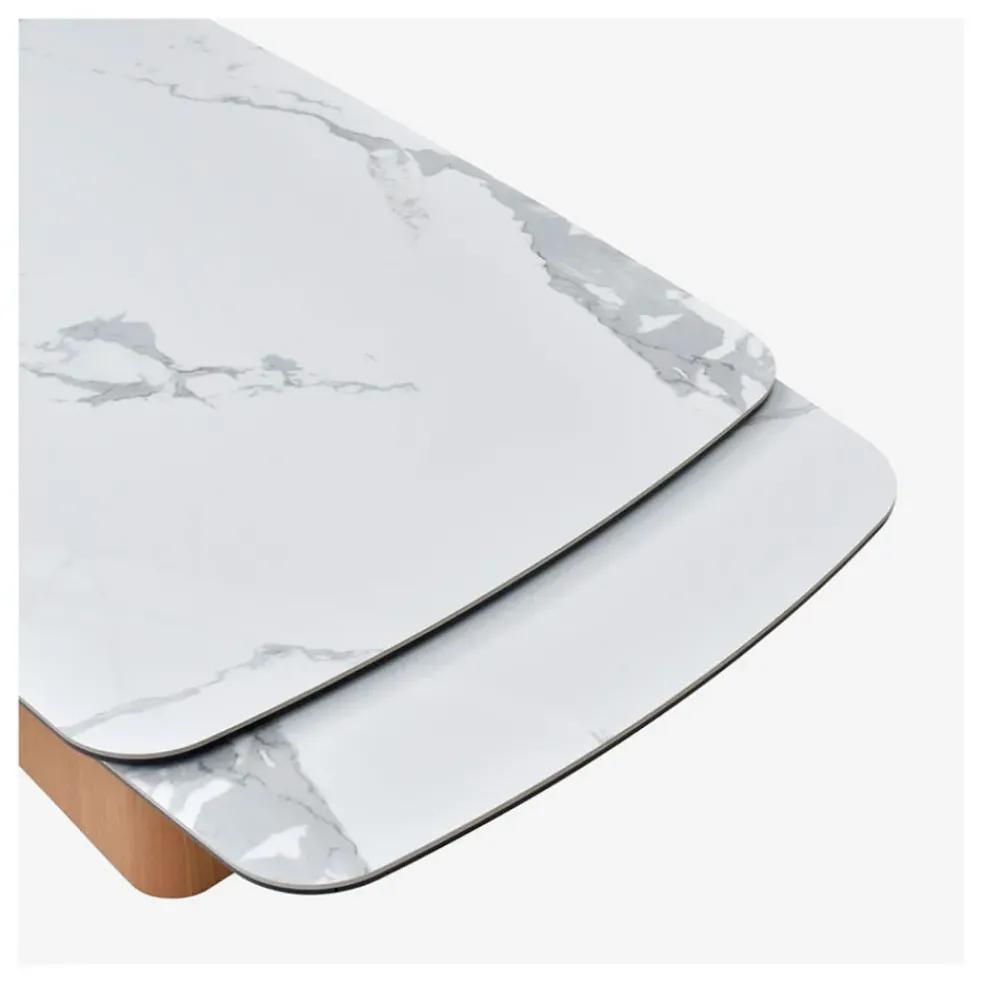 Table extensible en verre et céramique blanc l180-260cm - Linka
