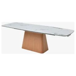 Table extensible en verre et céramique blanc l180-260cm - Linka
