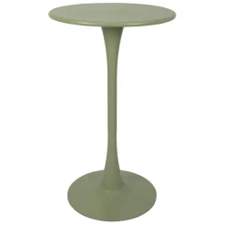 Table haute d'extérieur ronde en fer kaki d60xh100cm - Lumi