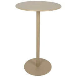Table haute d'extérieur ronde en acier taupe d60xh100cm - Ajay