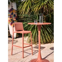 Table haute en fer terracotta d60cm - Lumi