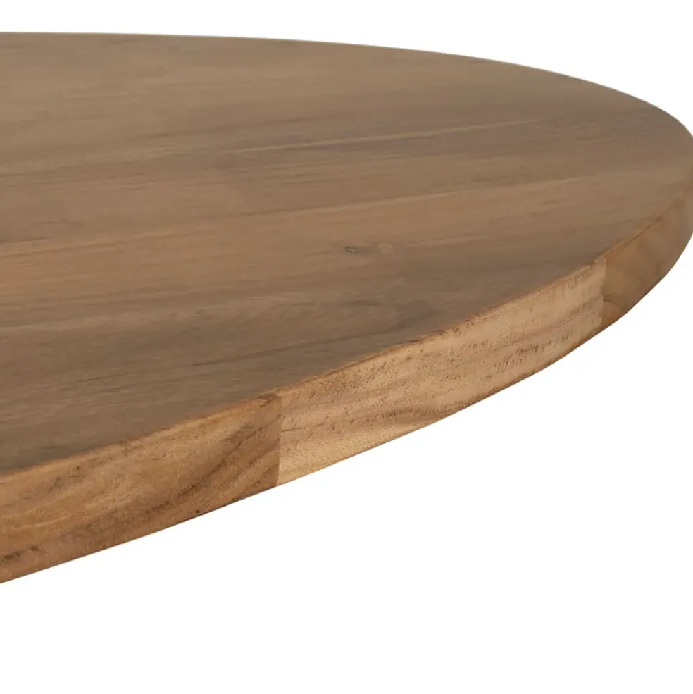 Table ovale en acacia et pieds en fer noir 190x90cm - Brooklyn