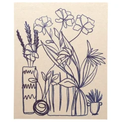 Tableau en lin indigo 40x50cm - medi summer