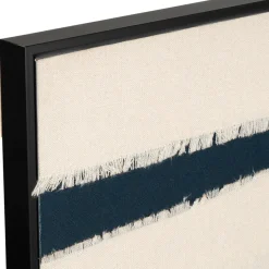 Tableau en toile encadré abstrait écru indigo et noir 83x123cm - Gallery