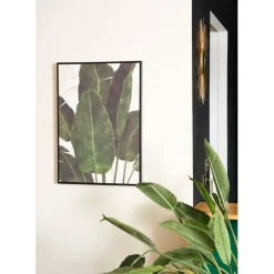 Tableau en toile encadré feuilles kaki 52x72cm - Gallery