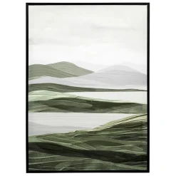 Tableau en toile encadré horizon kaki 52x72cm - Gallery