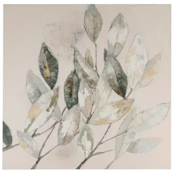 Tableau Neflier en toile gris et beige 100x100cm