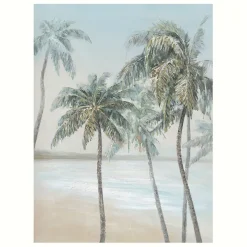 Tableau palmeraie pastel 90x120cm polyester et sapin