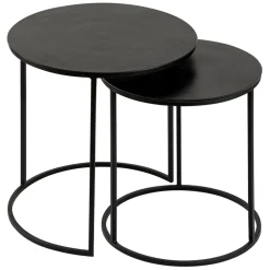 Tables d'appoint gigogne (x2) en fer noir - Felia
