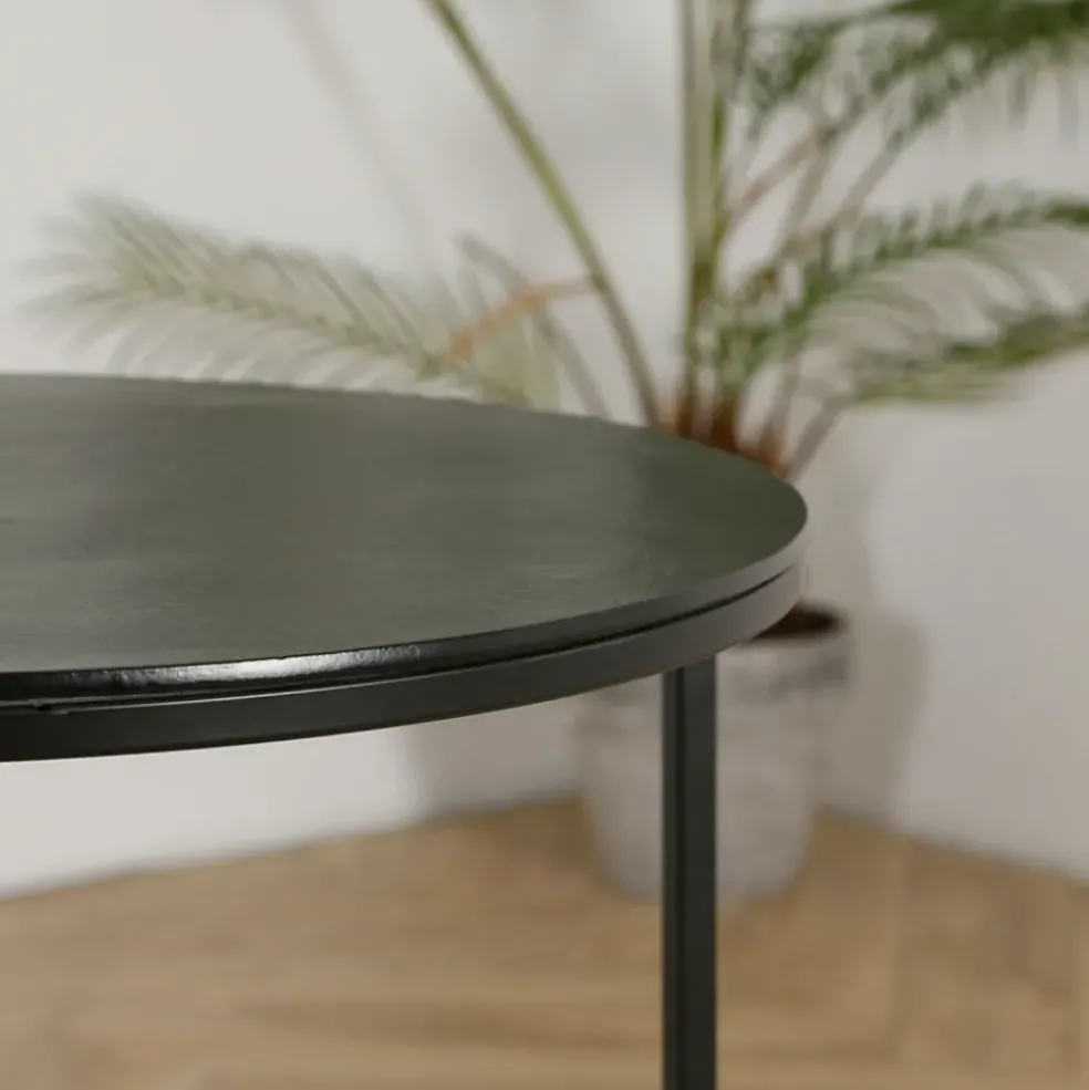 Tables d'appoint gigogne (x2) en fer noir - Felia